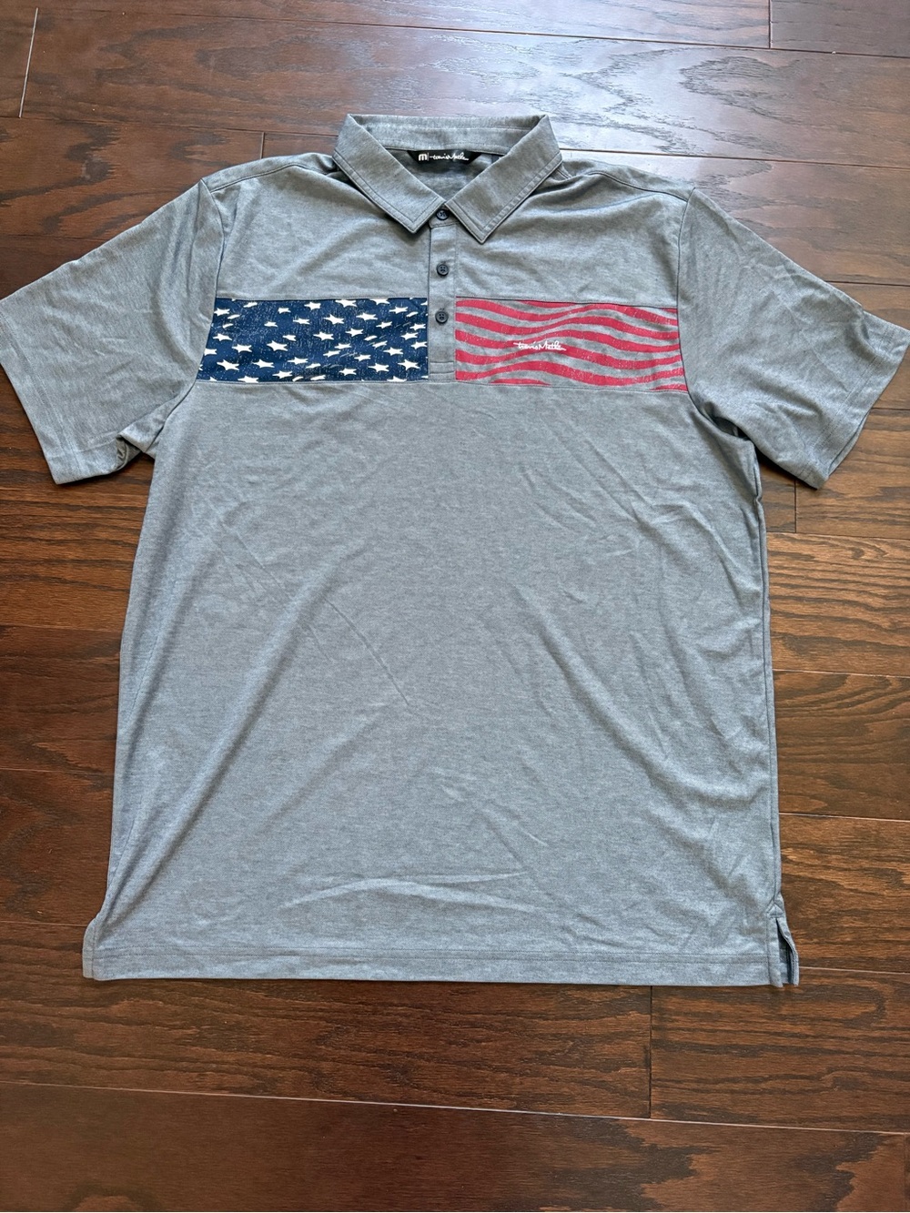 Travis Mathew Mens American Flag Stars & Stripes Golf Polo XL NWOT *Cut Wash Tag